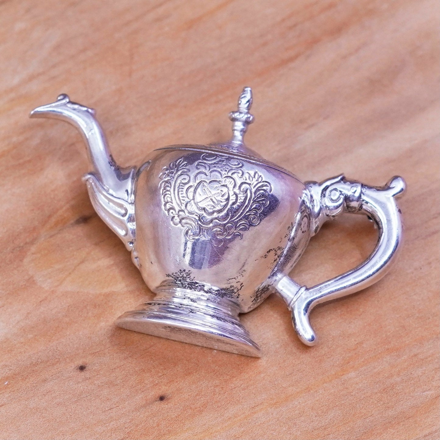 Vintage MFA museum sterling 925 silver Victorian Teapot pendant brooch
