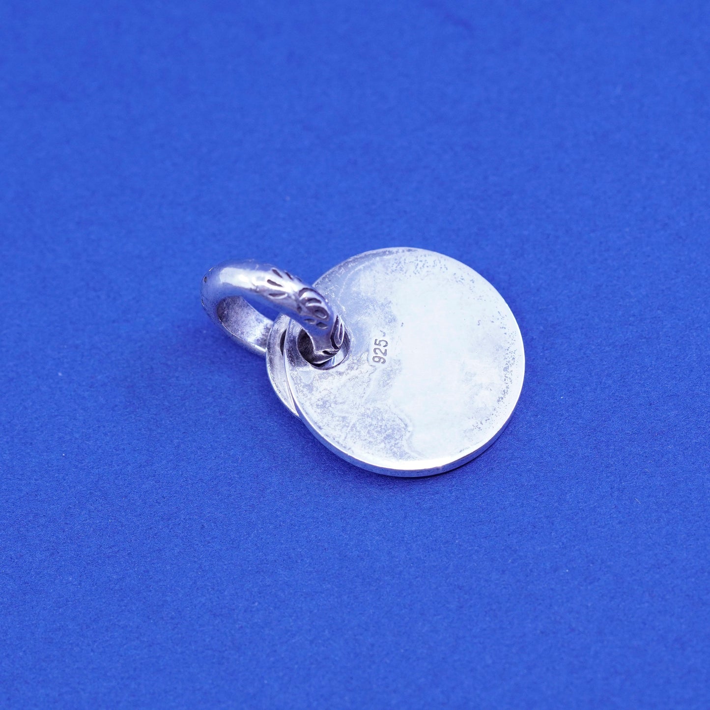 Vintage silpada Sterling silver handmade pendant, 925 textured double tag