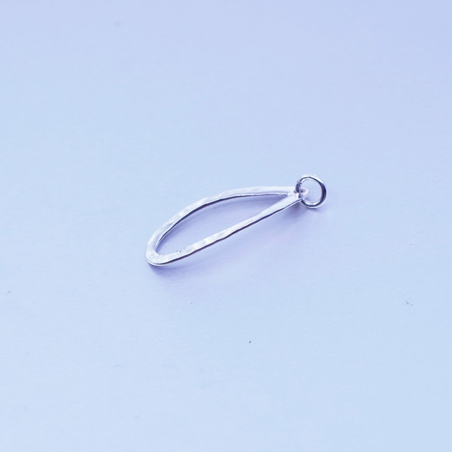 Vintage sterling 925 silver handmade hammered oval pendant
