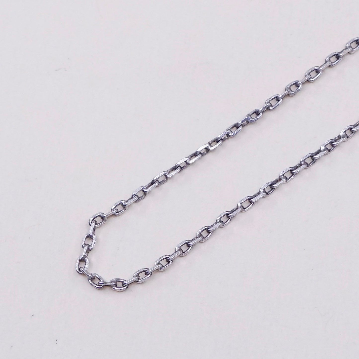 18”, 1mm, Vintage sterling silver circle chain, Italy 925 necklace