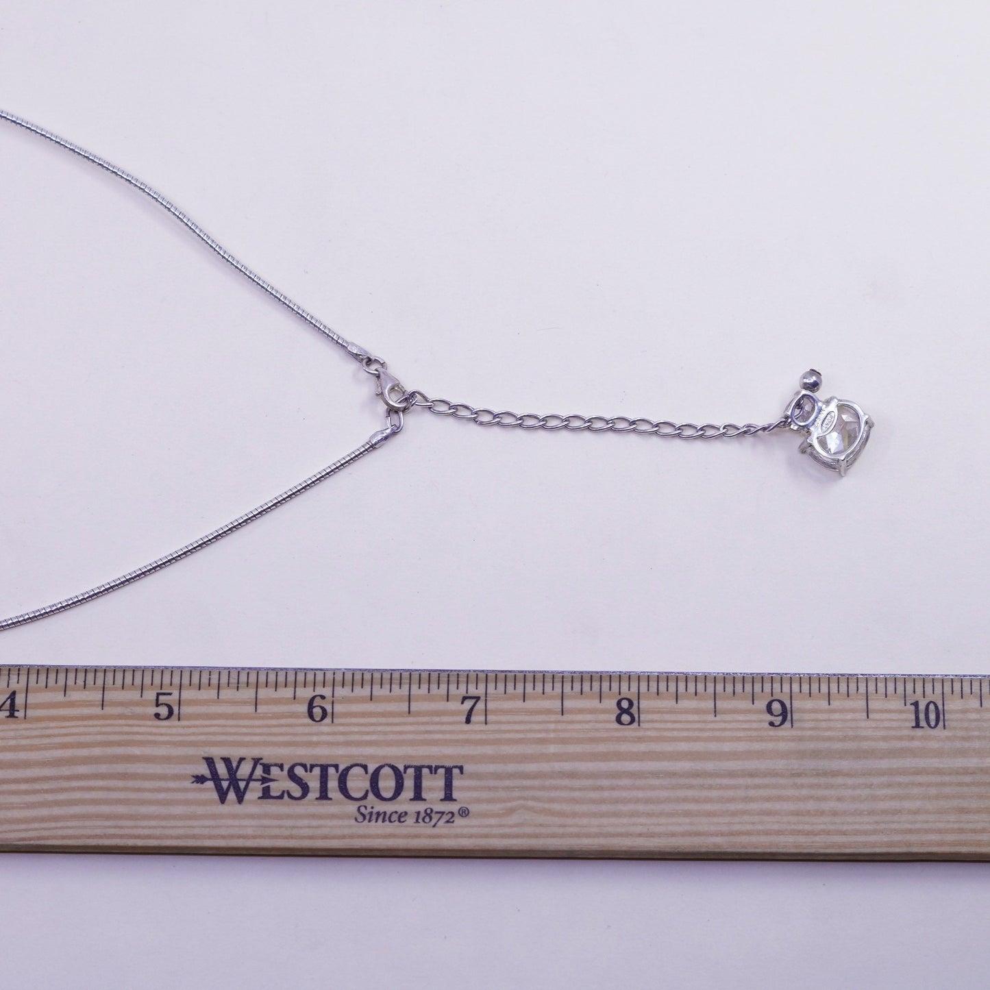 16+2” 2mm, Vintage sterling silver snake chain with Cluster Cz pendant
