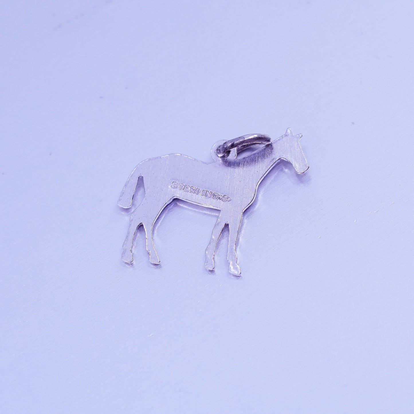 Antique Sterling silver handmade simple 925 horse charm pendant