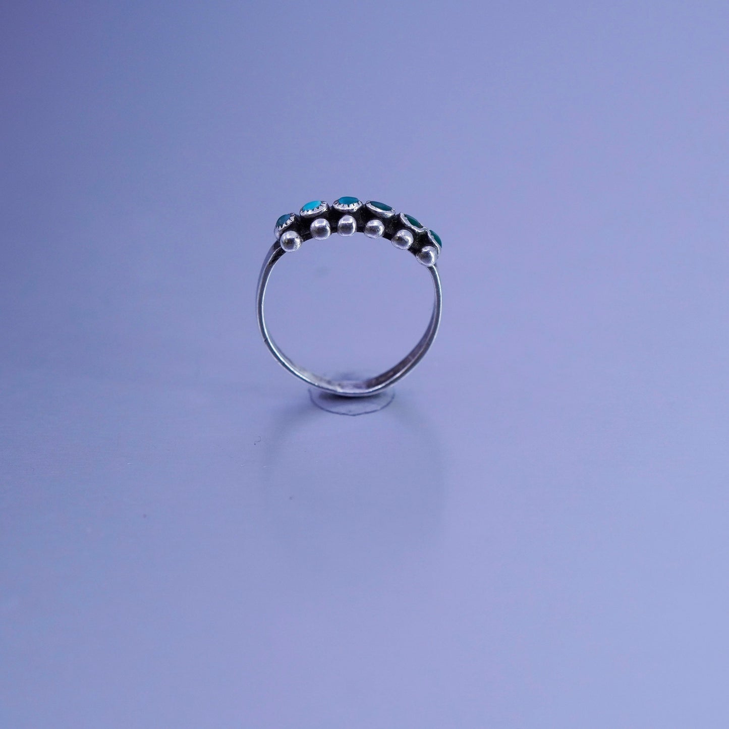 Size 6, Native American navajo Sterling 925 silver handmade ring with turquoise