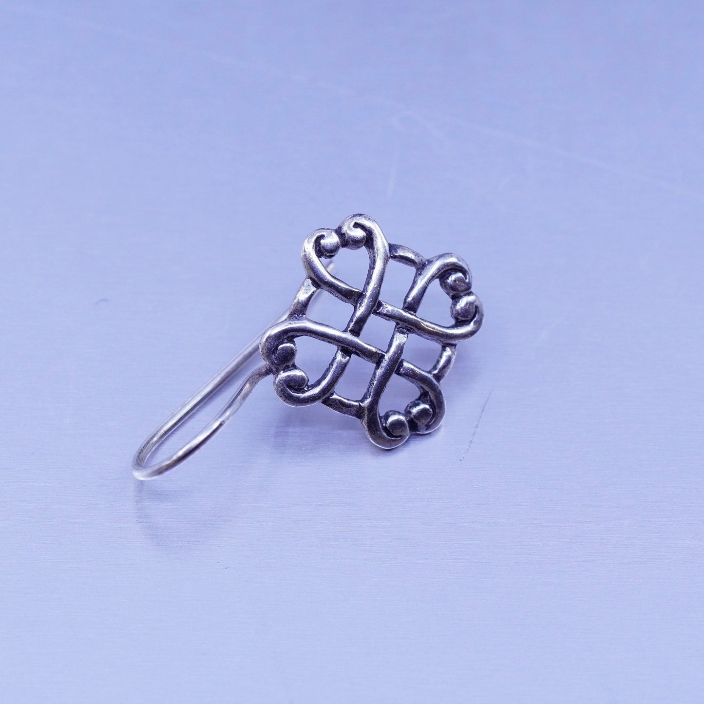 Vintage Irish Sterling 925 silver handmade filigree Celtic knot earrings