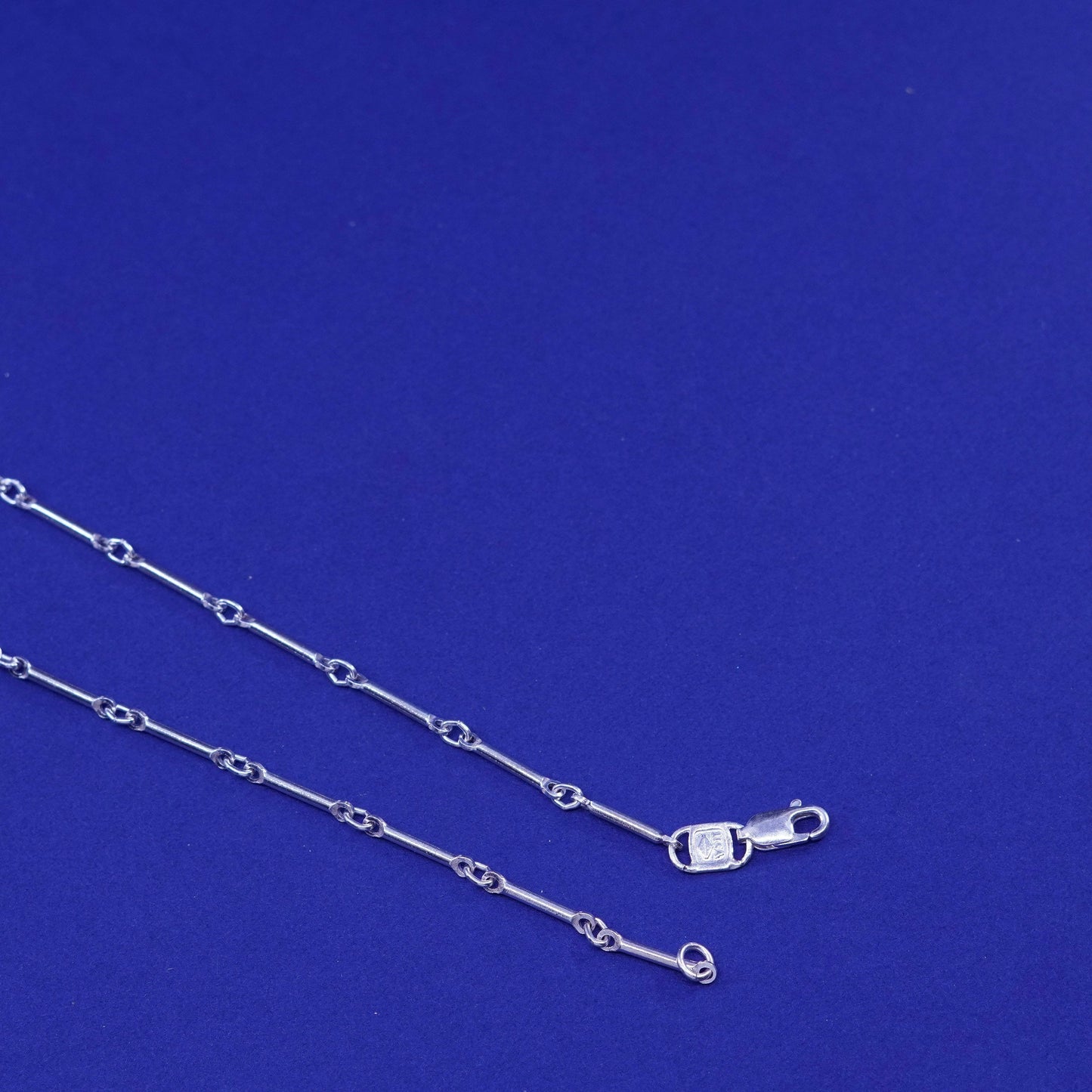 16”, 999 fine silver Sterling handmade necklace, bar chain w/ freshwater pearl