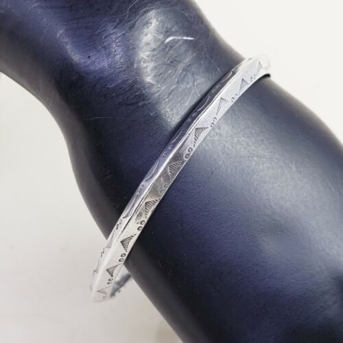 8.25”, Vtg Native American FCFE Sterling Handmade Bangle, 925 Navajo Bracelet