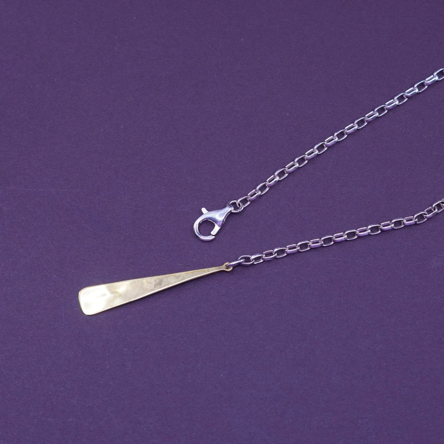 18”, RLM Robert Lee Morris studio Sterling 925 silver necklace, circle chain