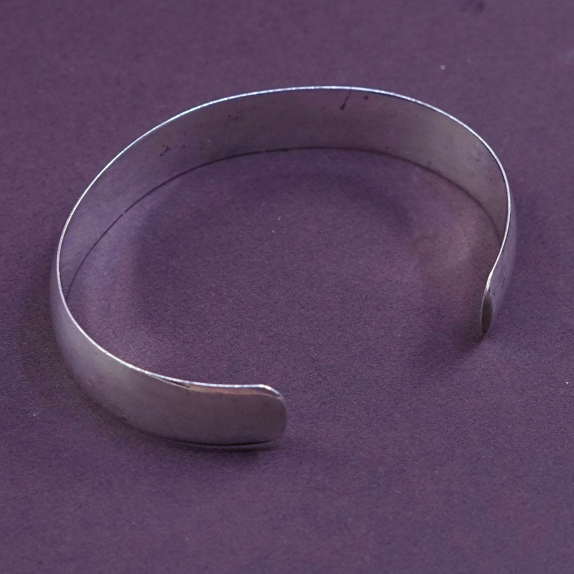 6", antique Southwestern sterling silver handmade bracelet, hammered 925 cuff