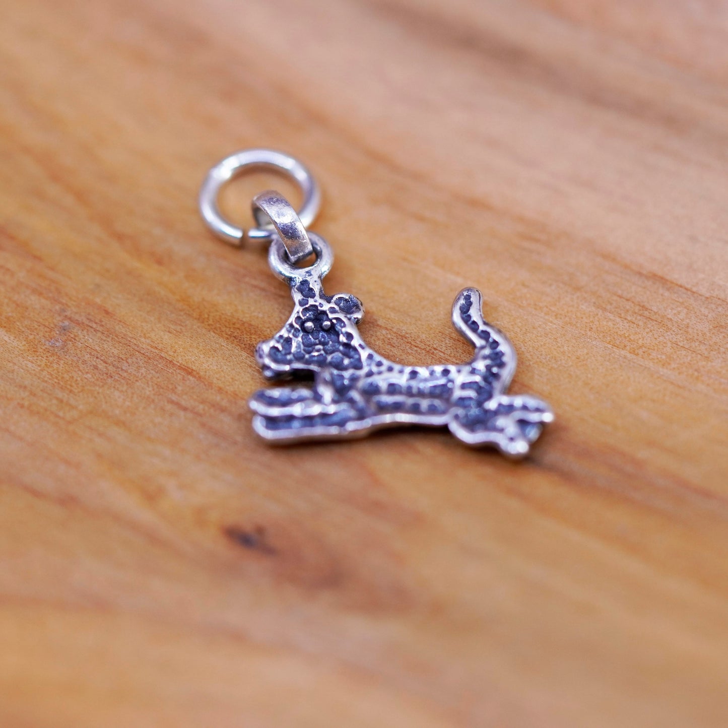 Vintage Sterling silver handmade pendant, 925 tiger charm