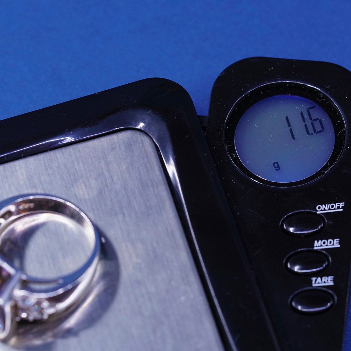 sz 8.75, vtg Sterling silver handmade ring, 925 w/ amethyst ring