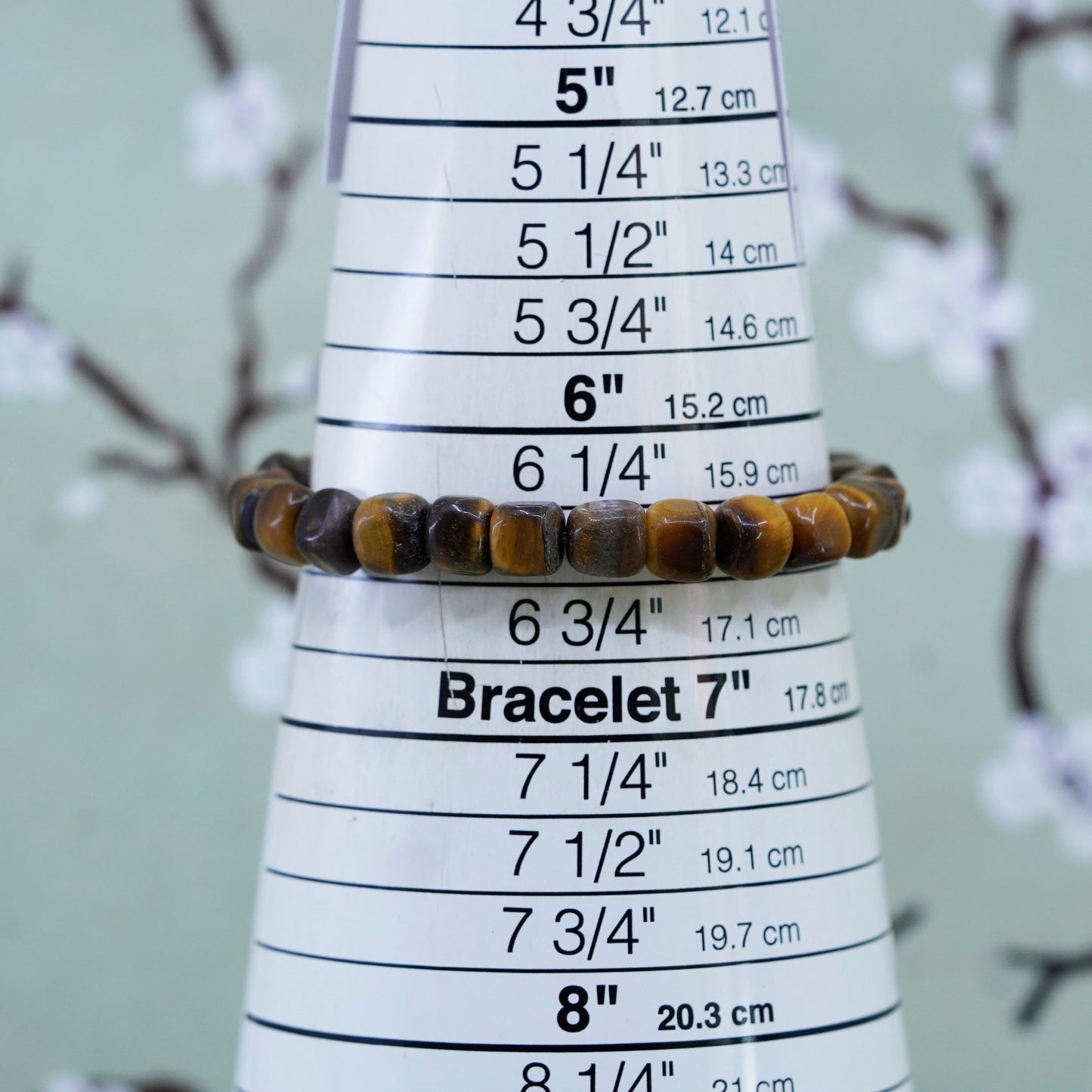 6.5”, Bracelet with golden tiger eye beads with sterling 925 silver charm “hope