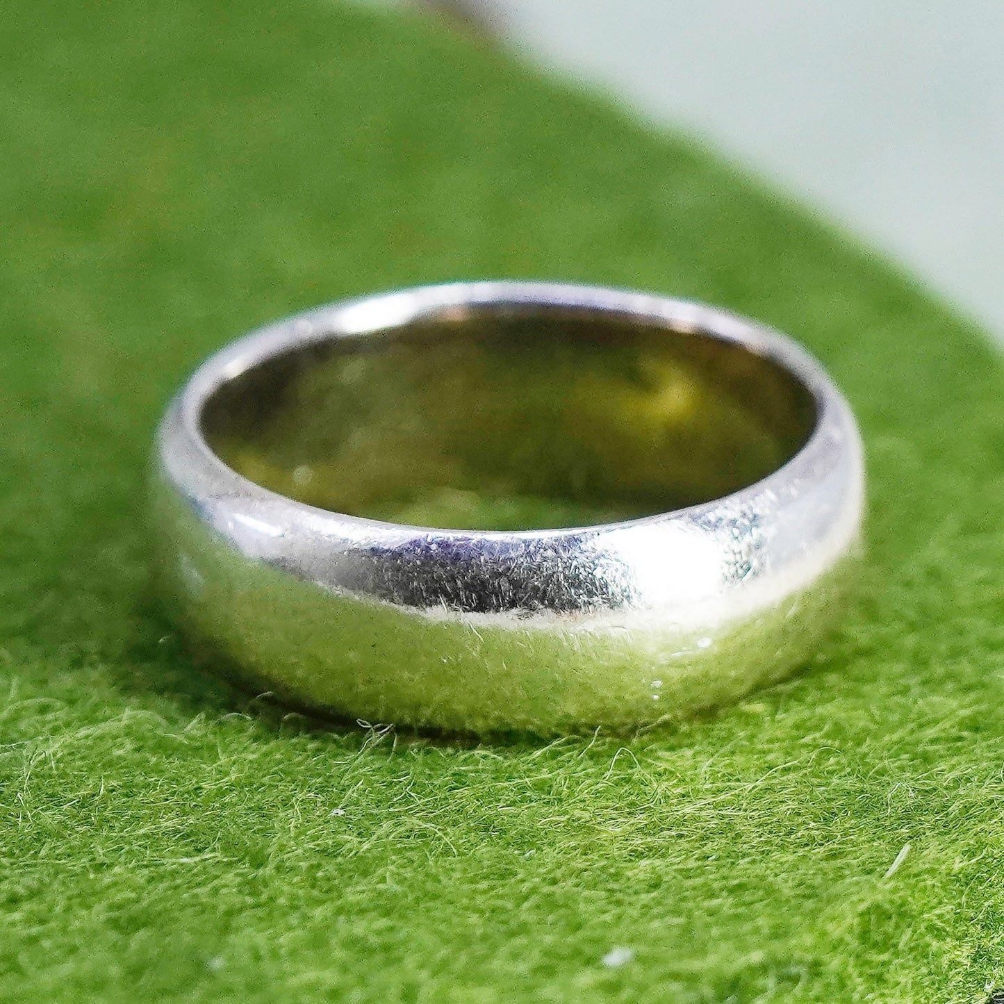 Size 8.5, Vintage sterling silver handmade ring, 925 wedding band