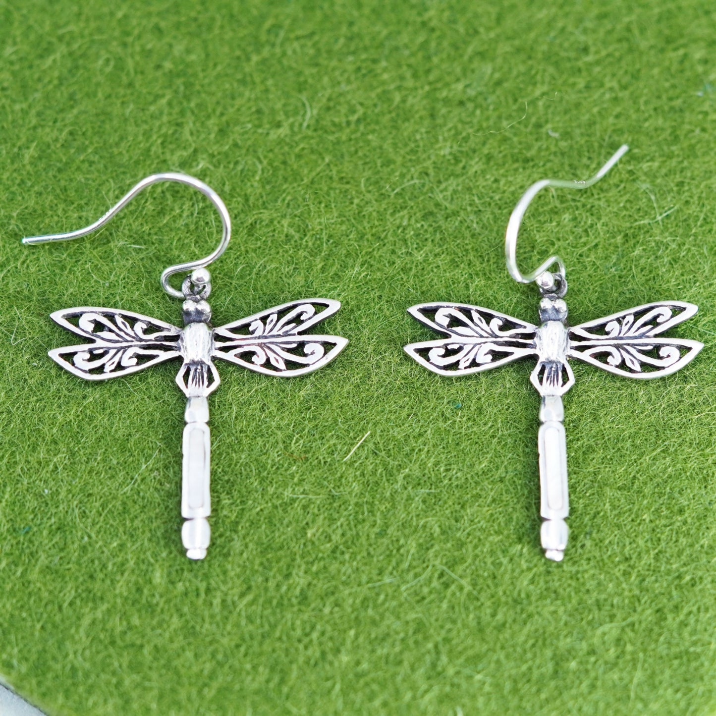 southwestern sterling 925 silver filigree dragonfly earrings mother of pearl