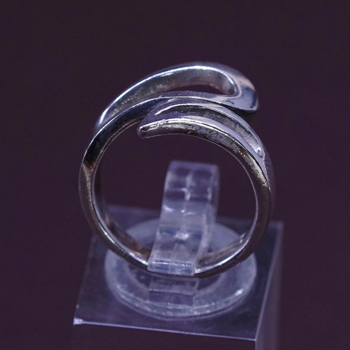 sz 6, vtg Sterling silver handmade ring, 925 wrap band