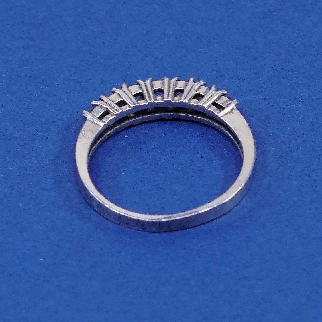 Size 7, vtg Sterling silver engagement ring, 925 band w/ clear crystal