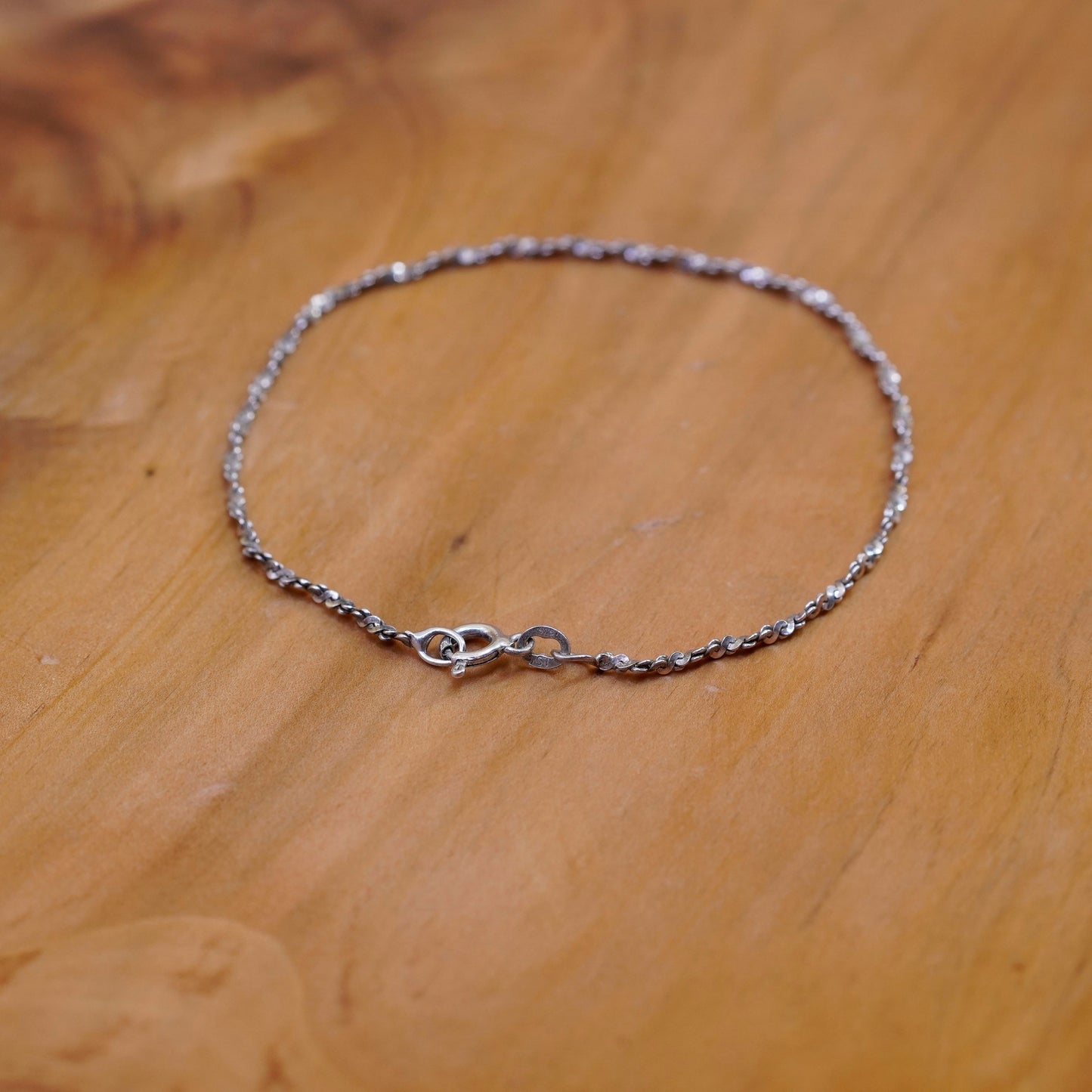 8”, italy Sterling silver handmade twisted s link bracelet chain