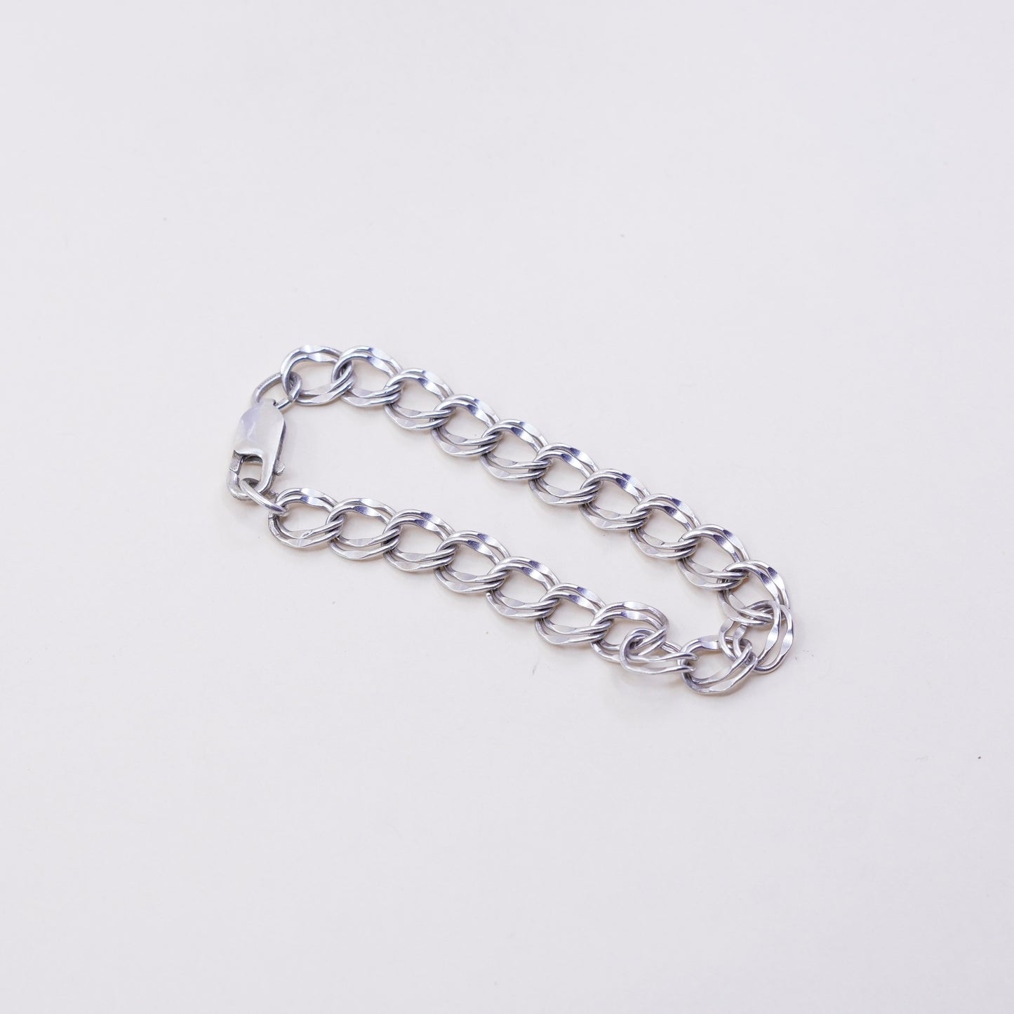 6.75”, 7mm, Vintage prochain Sterling silver double curb chain, 925 bracelet