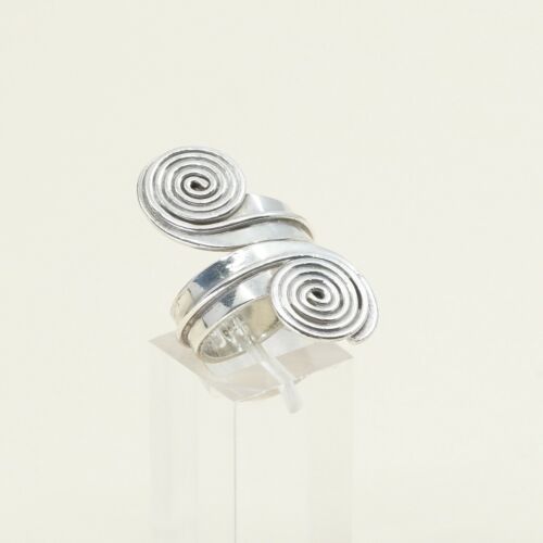 Size 6.5, Vtg Sterling Silver Handmade Ring, Mexico 925 Band W/ Filigree Whirl