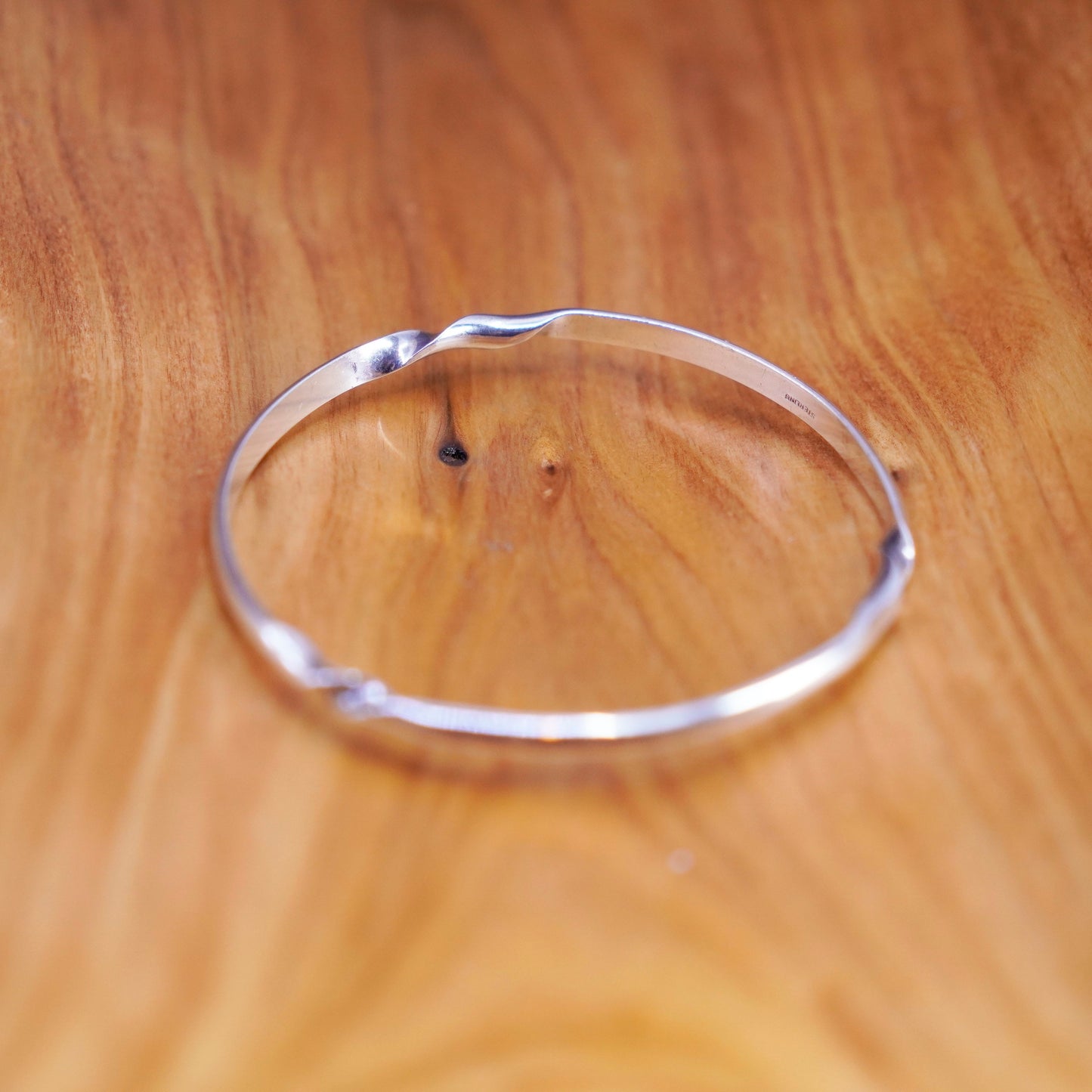 8”, Vintage southwestern Sterling silver handmade bracelet, twisted 925 bangle