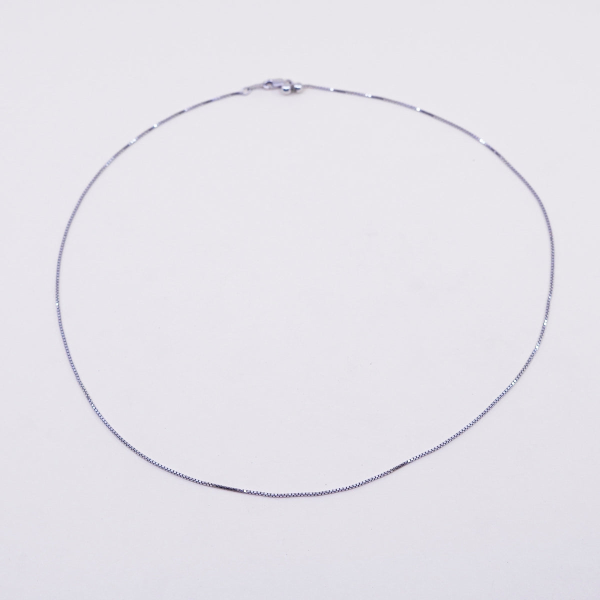Adjustable, 19”, Vintage sterling silver Italy 925 silver box chain, necklace