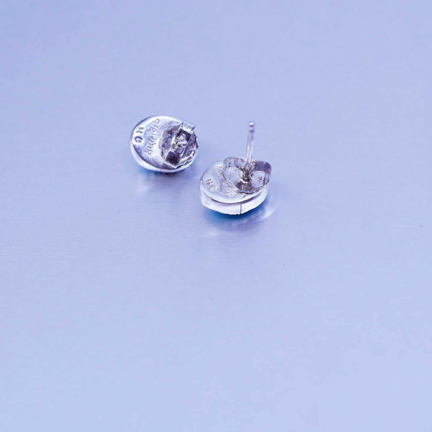 Herbert Cayatineto navajo Sterling 925 silver handmade earrings studs turquoise