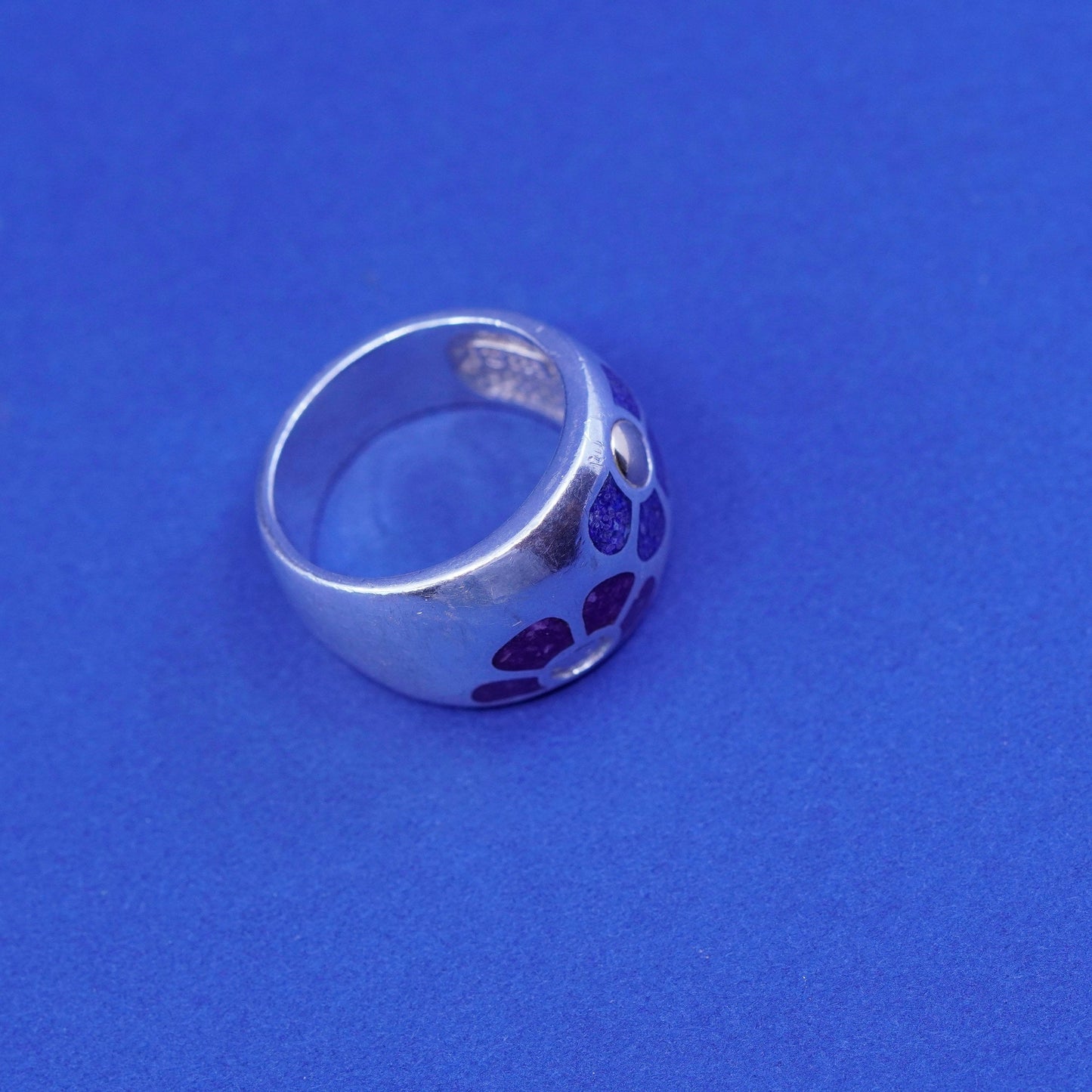 Size 8, Coleman Company Jewelry CCO Sterling 925 silver ring 14K gold sodalite