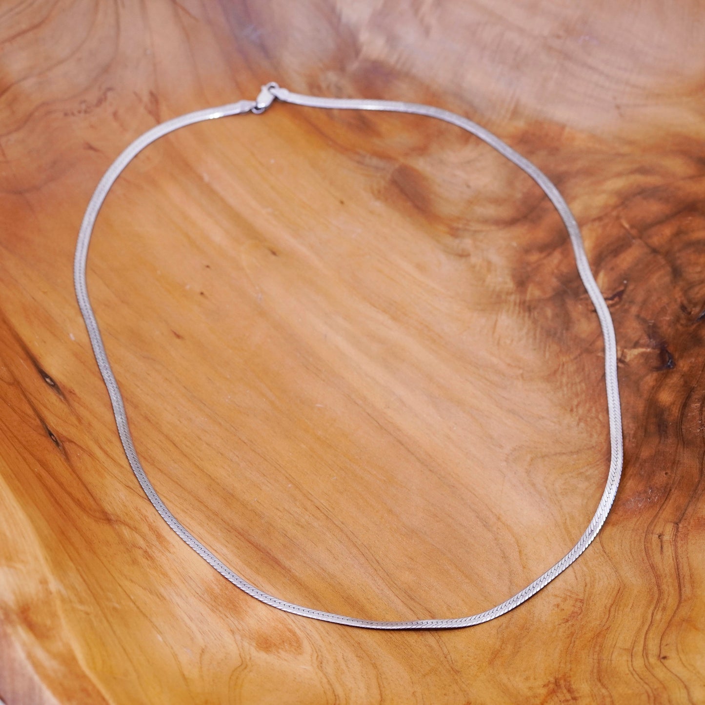 24”, 4mm, vintage Italian Sterling silver herringbone chain, 925 necklace