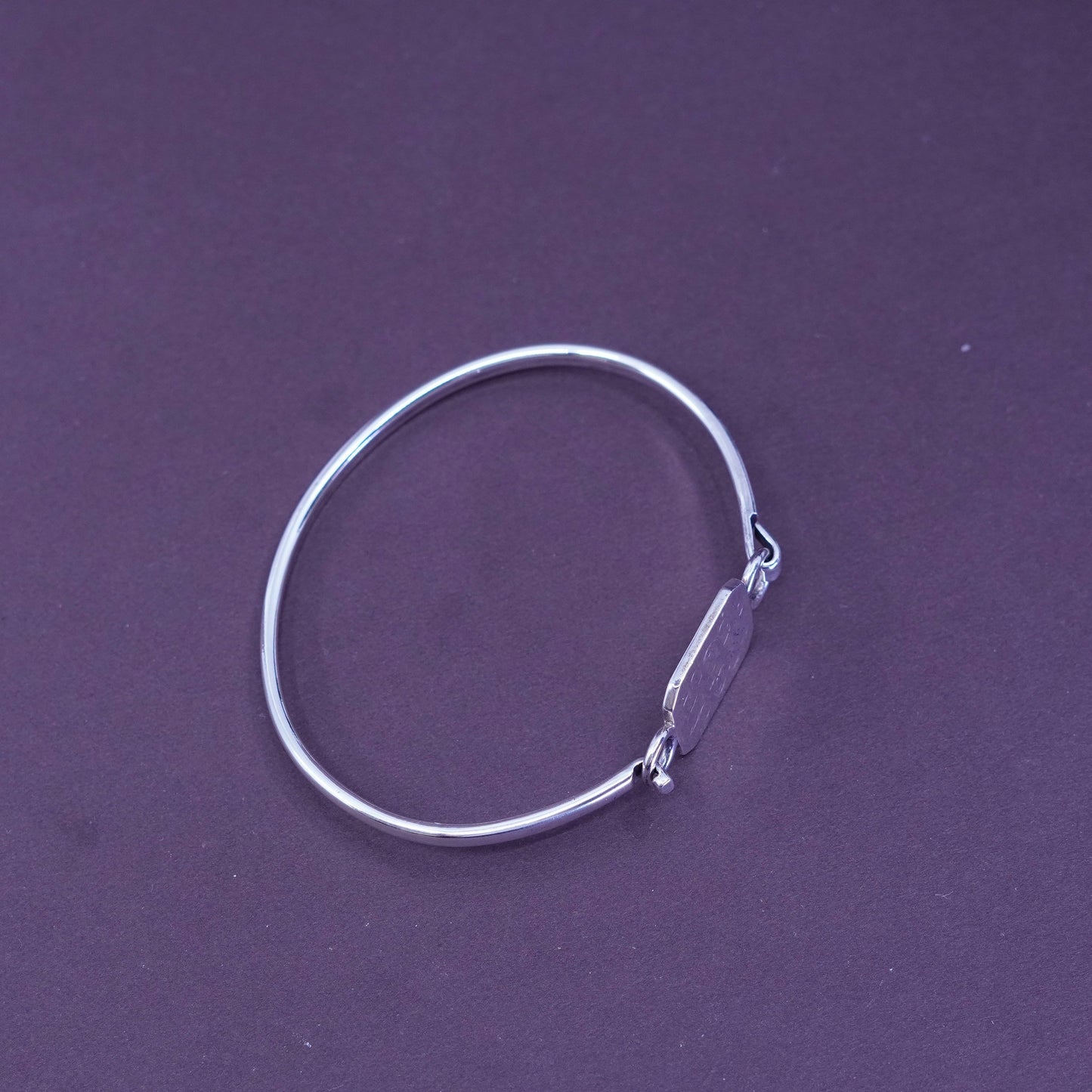 7.5”, mexico sterling silver bracelet, 925 bangle w/ name monogram initial “ACG