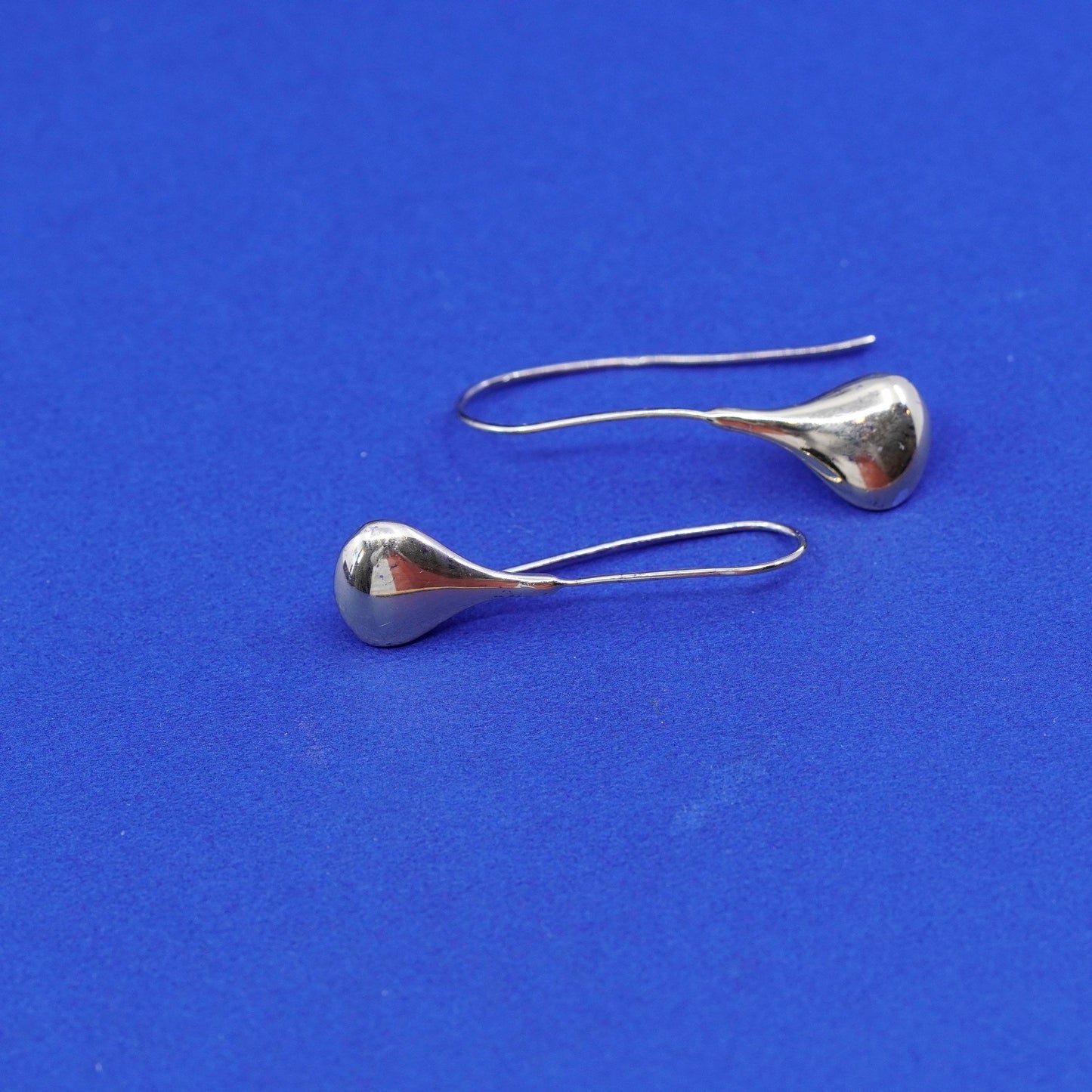 Vintage vermeil gold over sterling silver handmade earrings, 925 teardrop drops