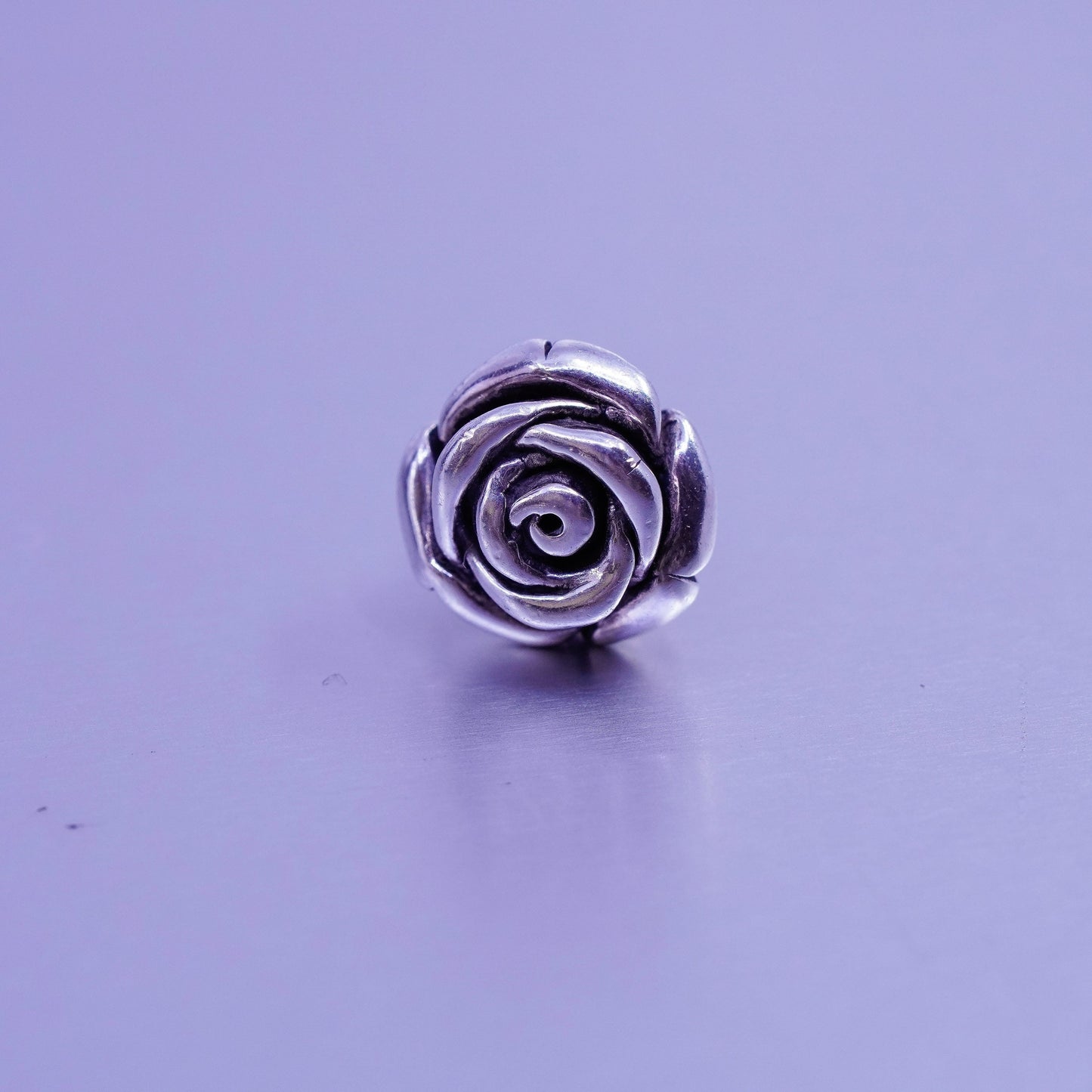 Vintage Sterling 925 silver handmade rose flower earrings, studs