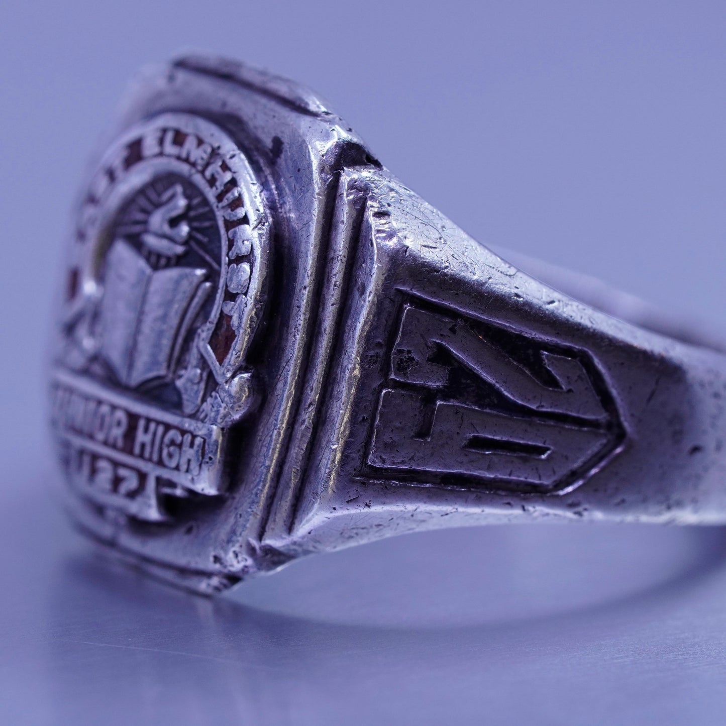 Size 11, 1962 statement Sterling 925 silver junior high east elementary ring