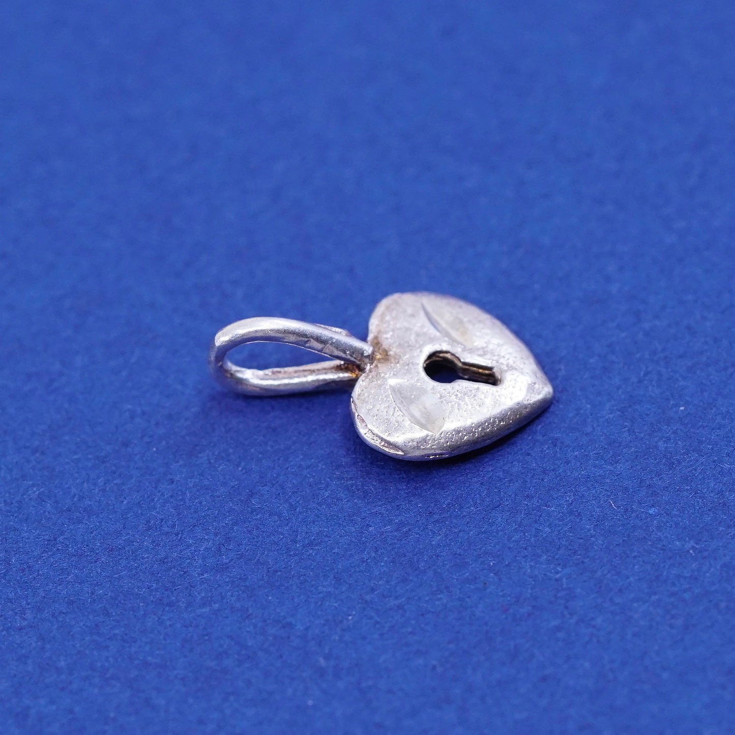 Vintage sterling silver handmade pendant, 925 heart locket charm
