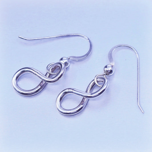 Vintage Sterling 925 silver handmade infinity earrings
