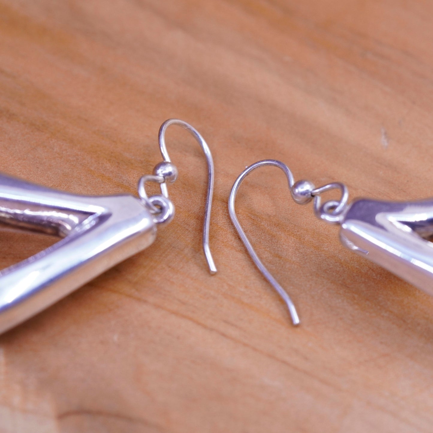 Vintage SSD Sterling silver handmade earrings, stuffed 925 teardrop drops