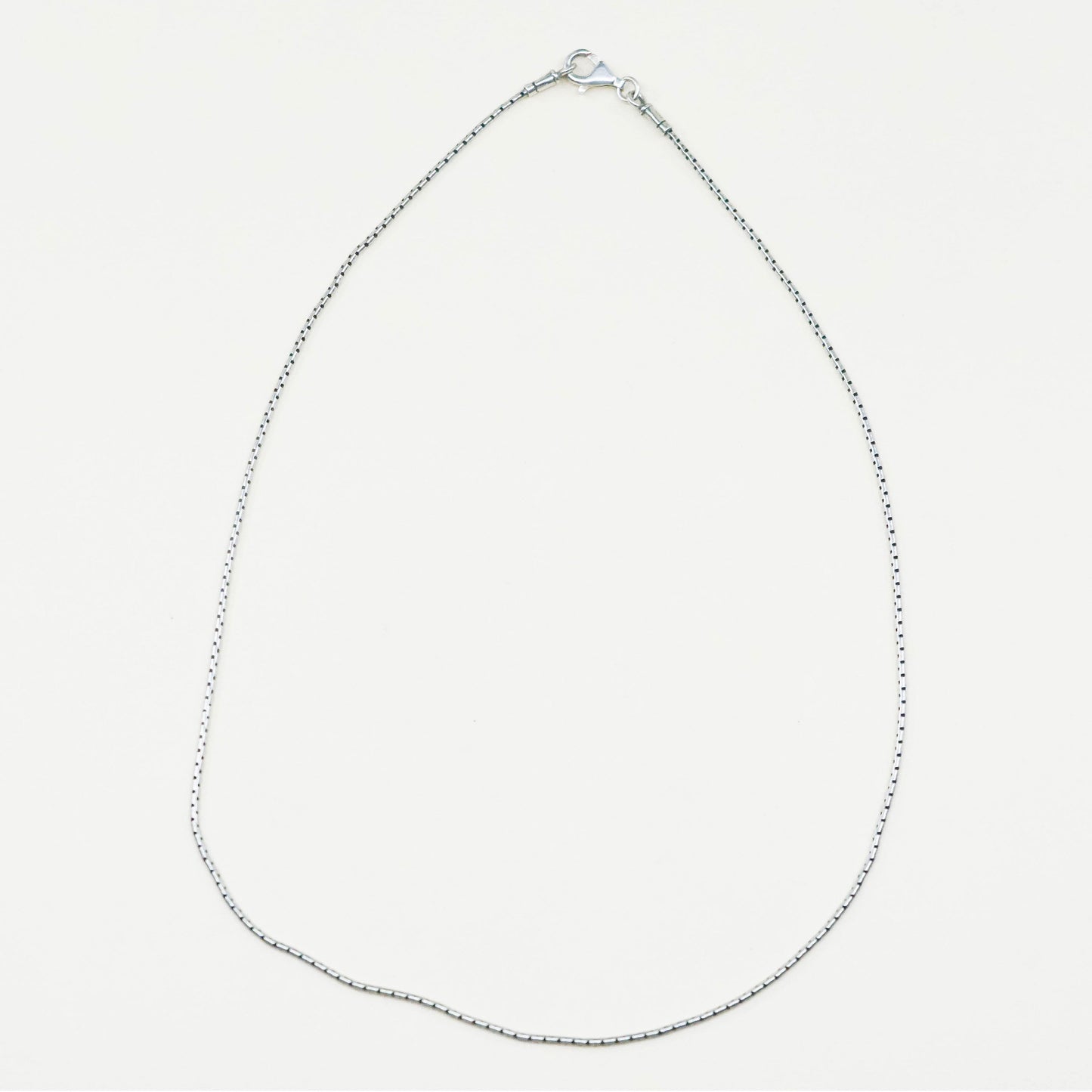 16”, 1mm, vintage sterling silver snake chain, 925 necklace, stamped 925