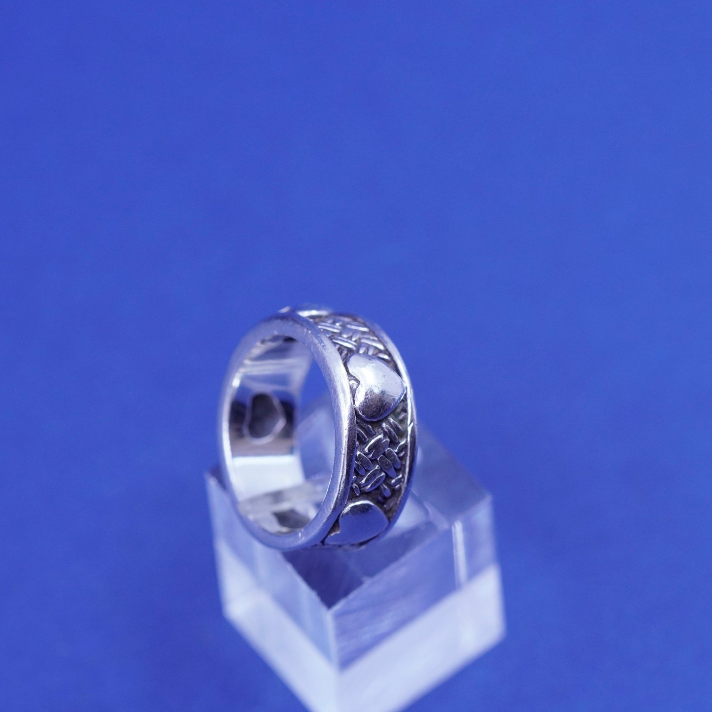 Size 6.25, Brighton Sayan Sterling Silver heart Ring, 925 woven braided Band