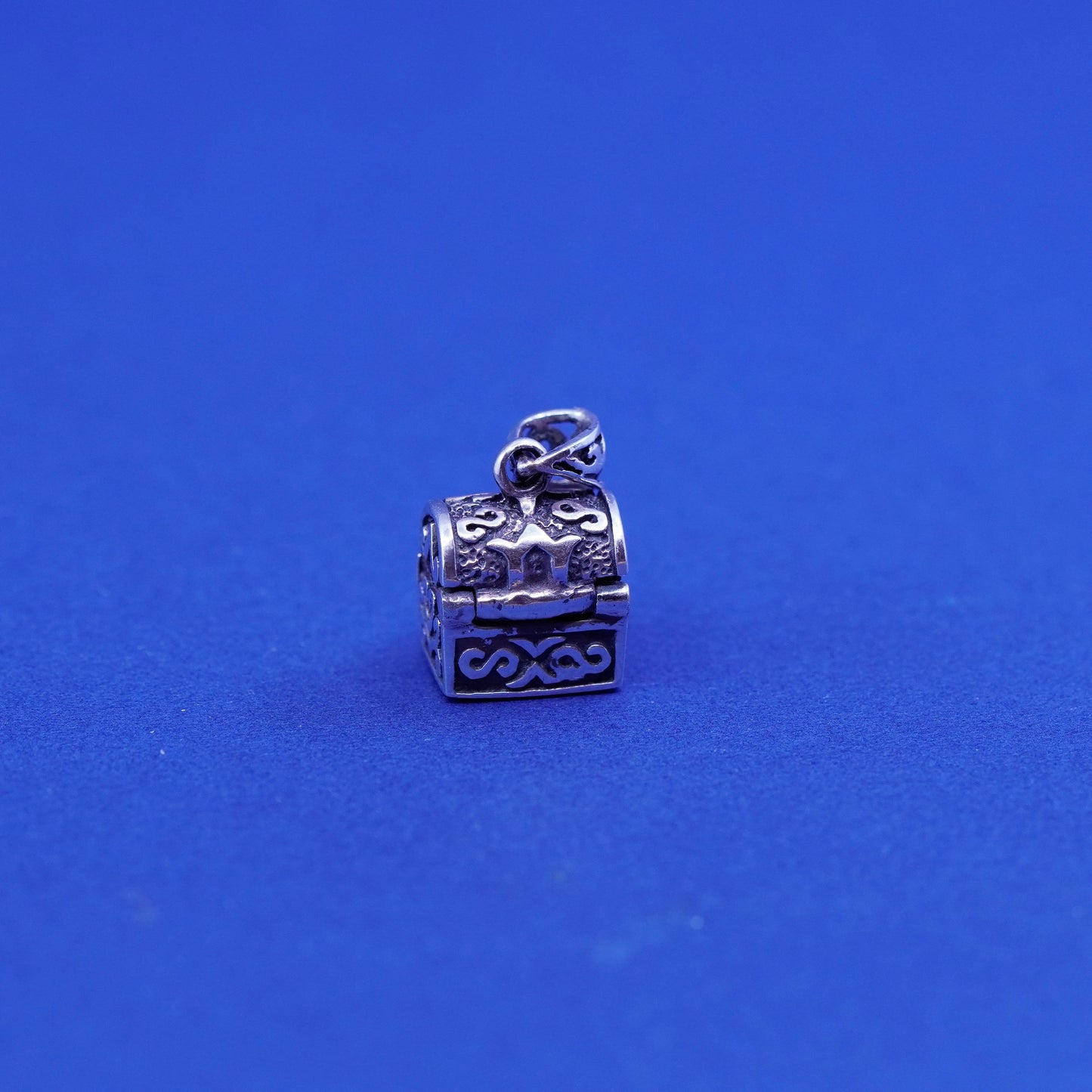 Vintage Sterling silver prayer box pendant, 925 locket charm