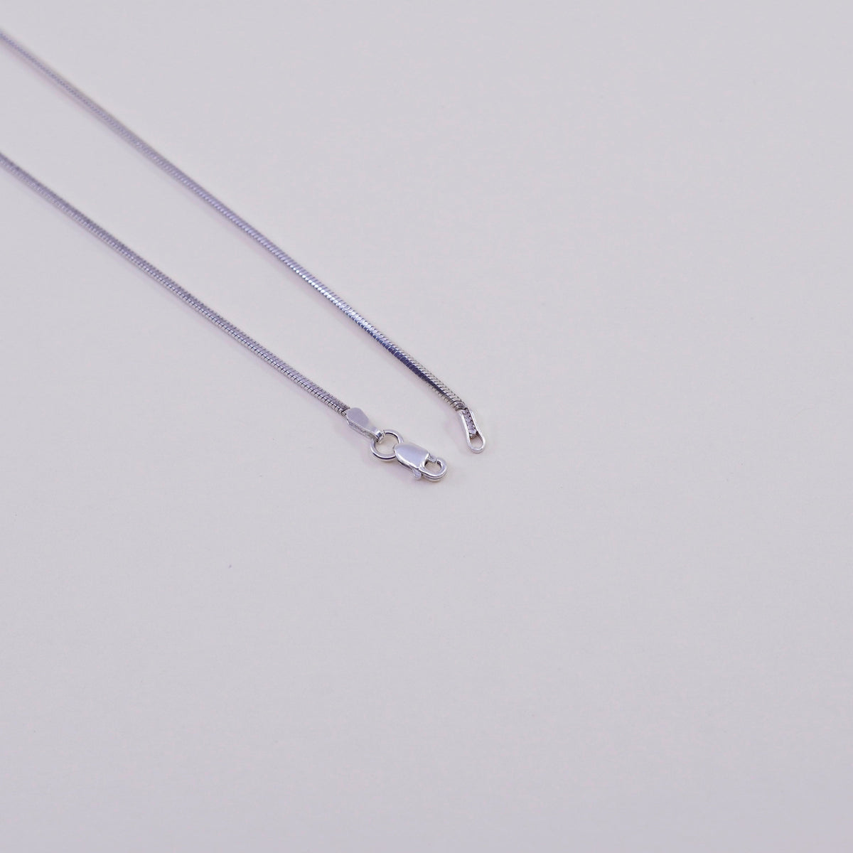 16”, 1mm, Vintage sterling silver square snake chain, Italy 925 necklace
