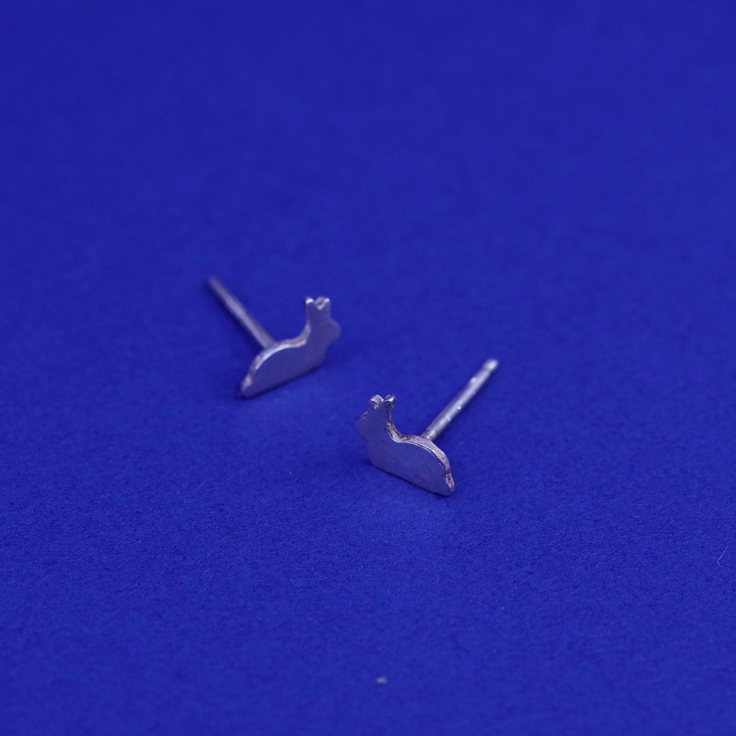 Vintage sterling silver handmade earrings, 925 bunny rabbit studs