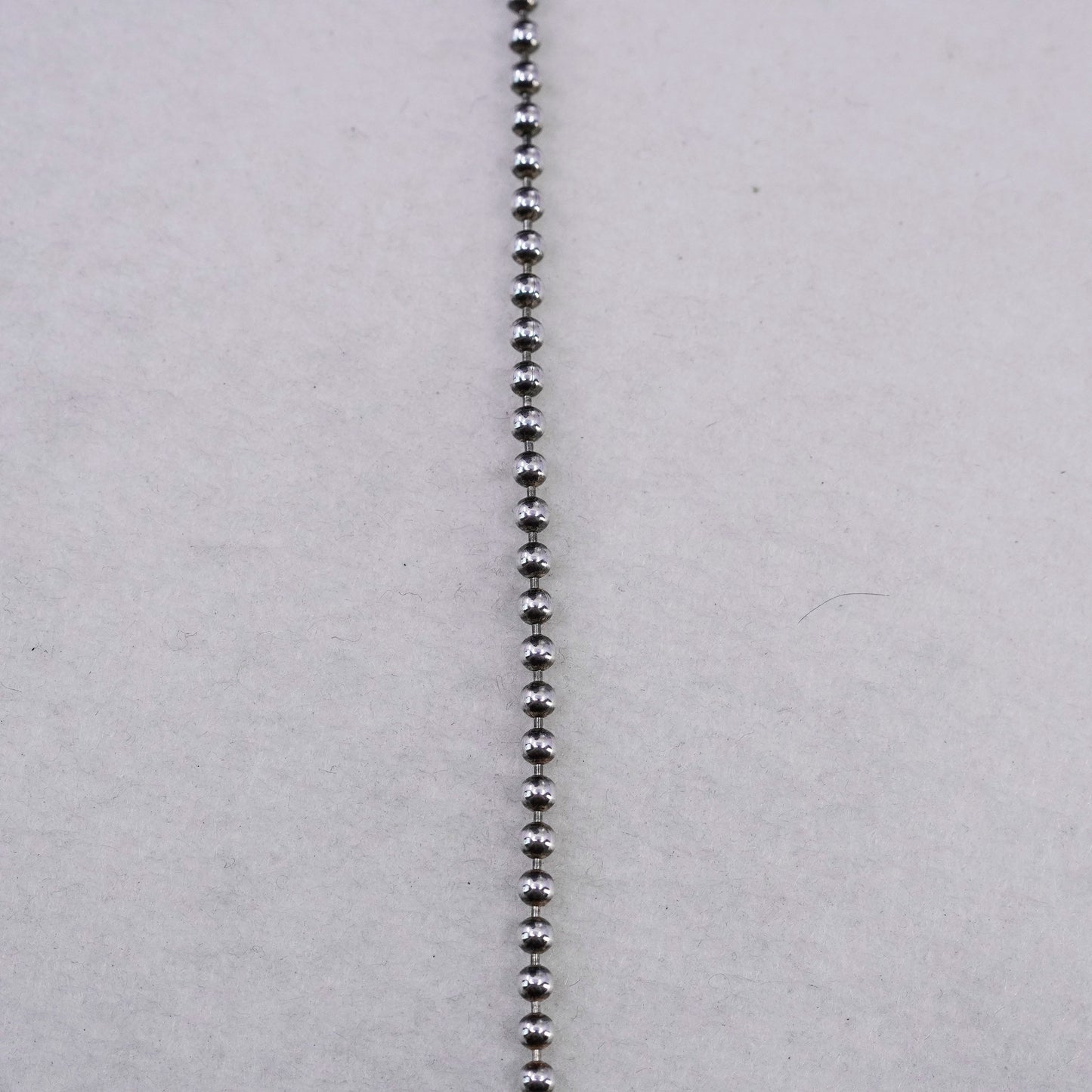 20” 2mm, vintage Italy Sterling 925 silver bead chain necklace