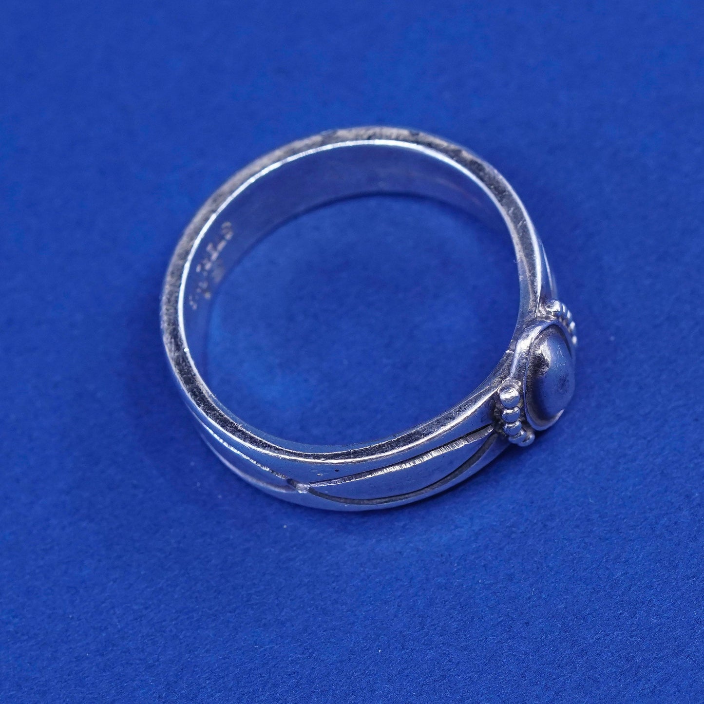 Size 9.25, vtg Sandrick Ahowenew Sterling silver handmade ring, hopi 925 band