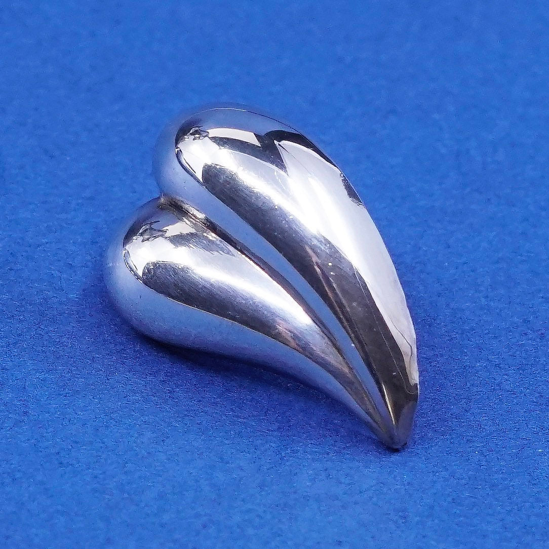 two tone Sterling silver handmade earrings, 925 heart studs