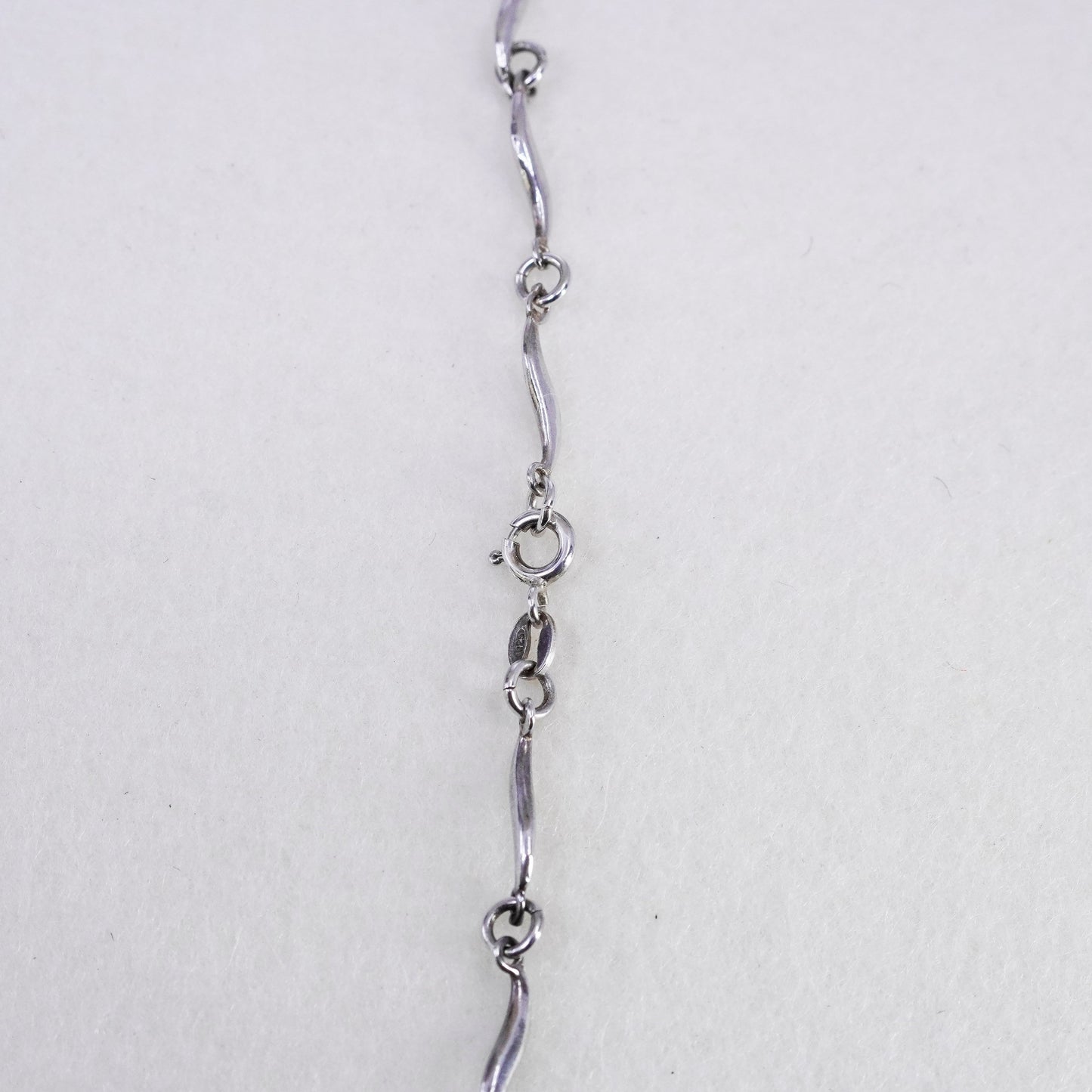 16”, vintage Sterling 925 silver wavy chain necklace