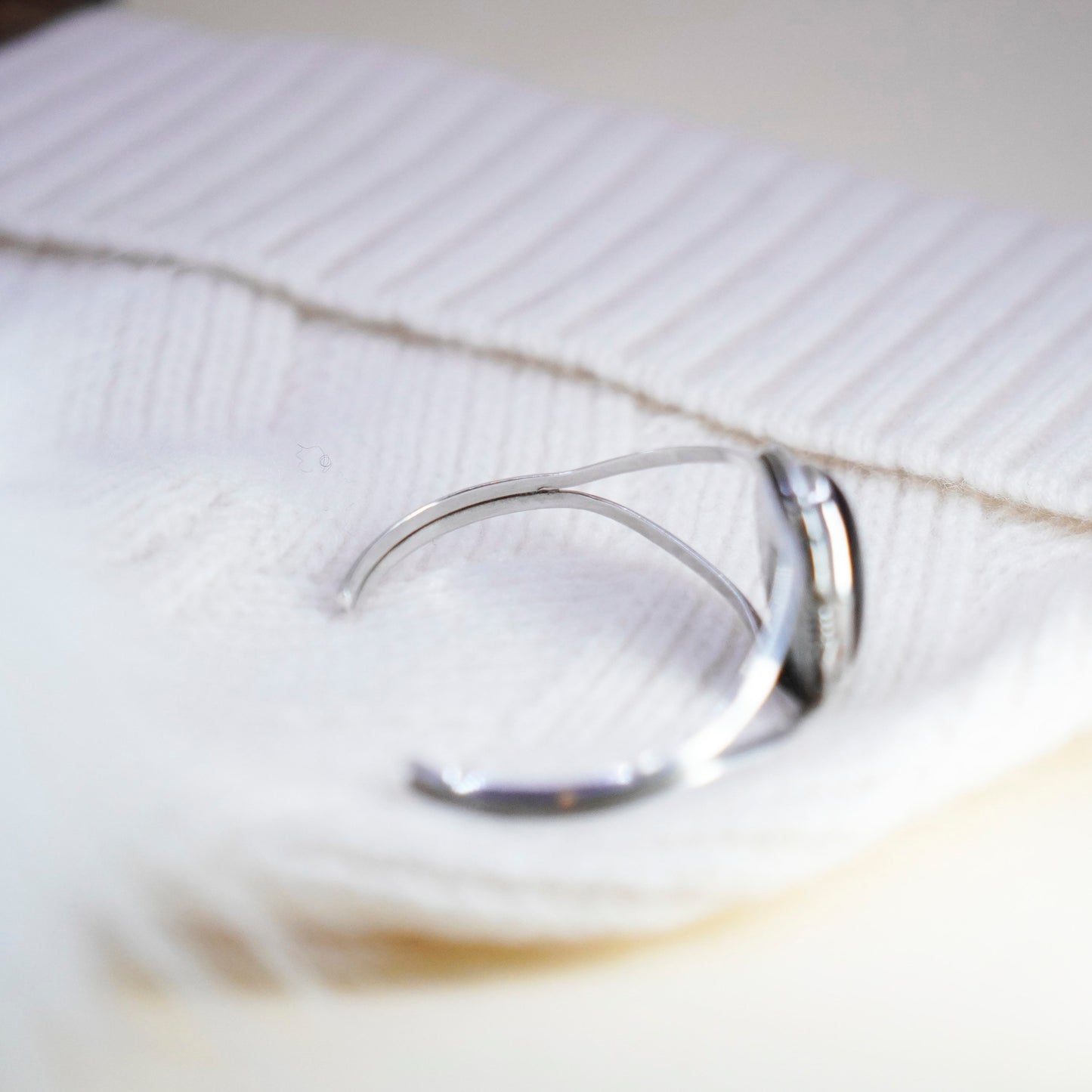 7”, VTG VHC Native American sterling silver double strands cuff bracelet onyx