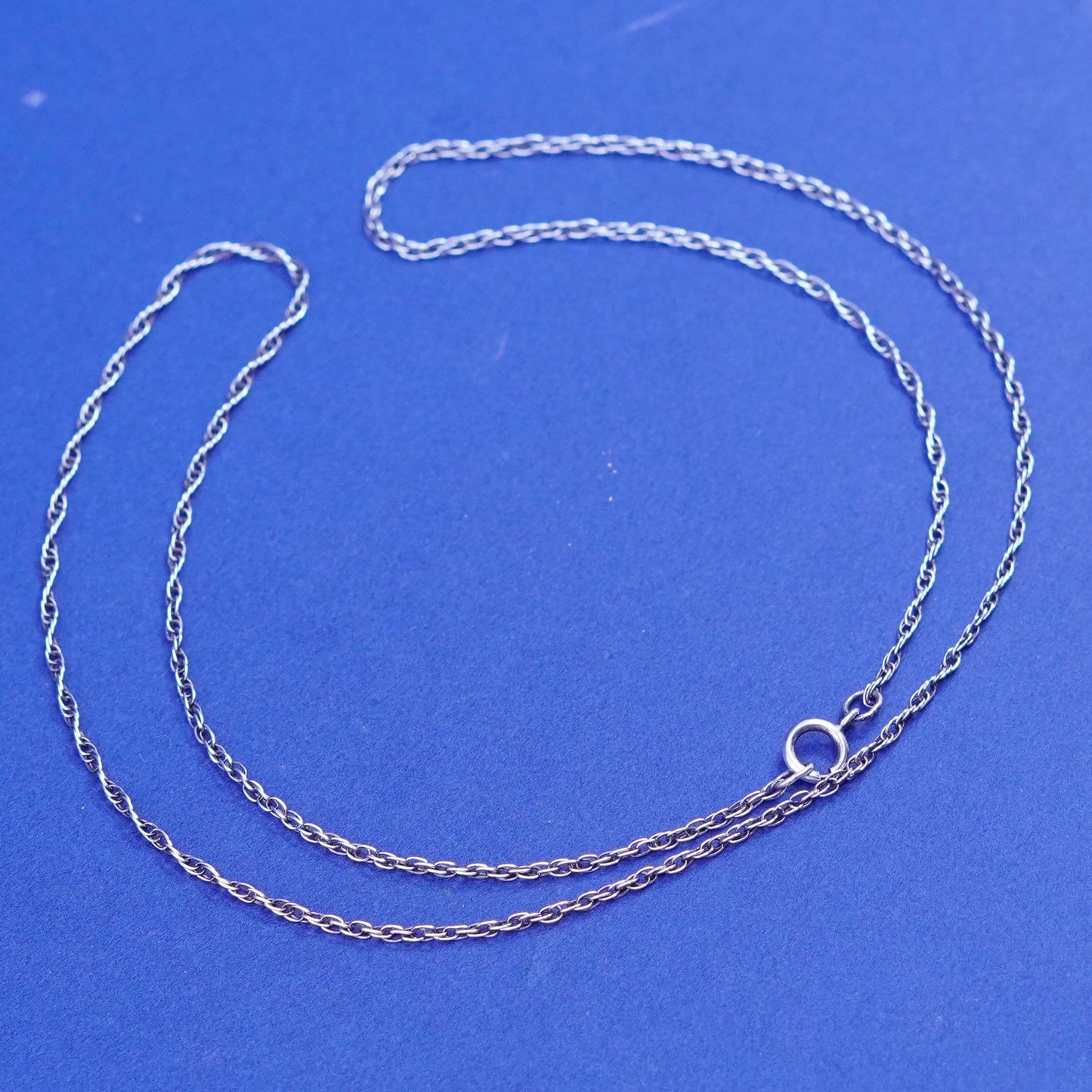 18”, 1mm, vintage Sterling silver necklace, 925 Singapore rope chain