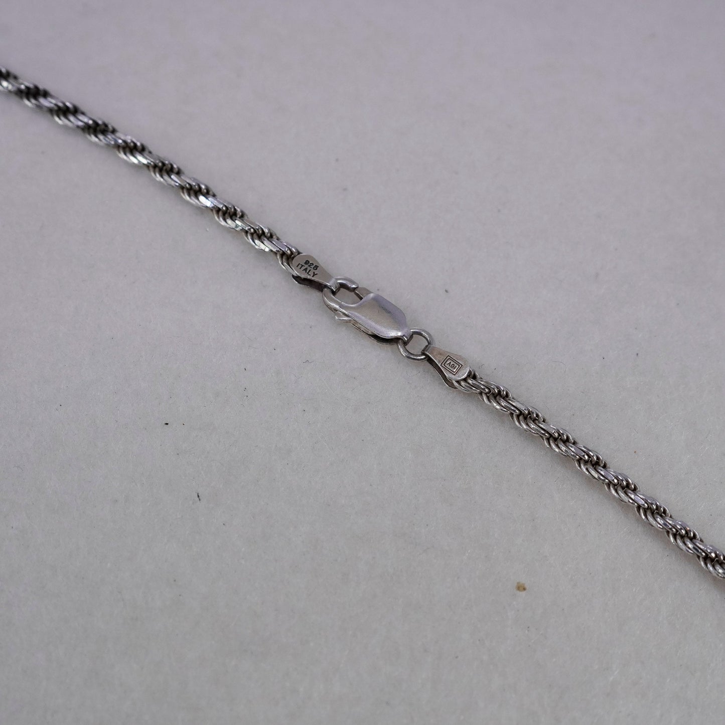 20” 3mm, vintage Sterling 925 silver bold rope chain necklace