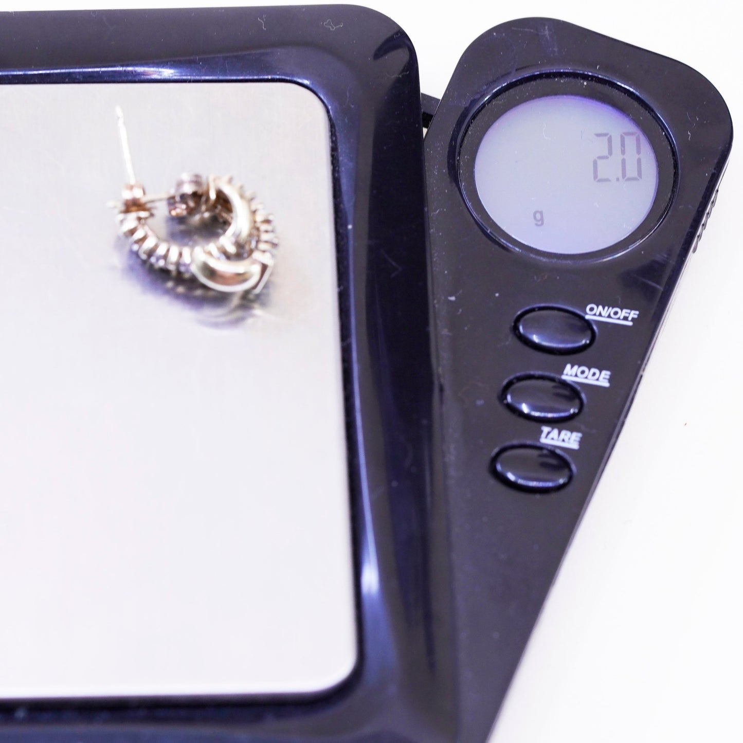 0.5”, vermeil gold over sterling silver earrings, 925 hoops huggie real diamond