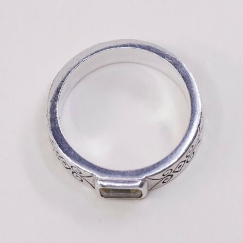 Sz 9.25, Vtg Brighton Sayan Handmade Sterling 925 Silver Ring W/ Citrine