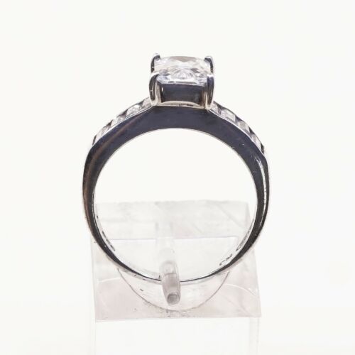 Sz 7.5, Vtg Sterling Silver Ring, 925 Silver Engagement Ring W/ Crystal