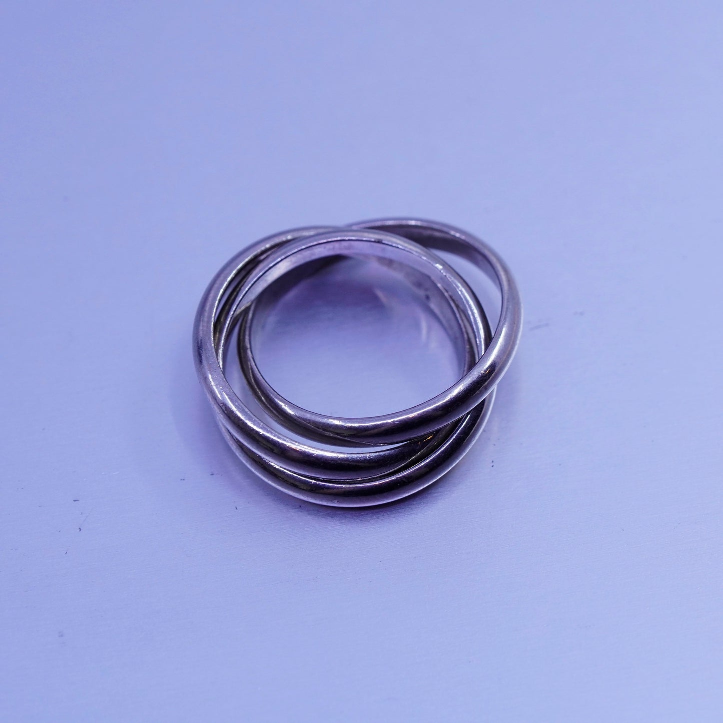 Size 6, vintage southwestern Sterling 925 silver wedding entwined ring, band